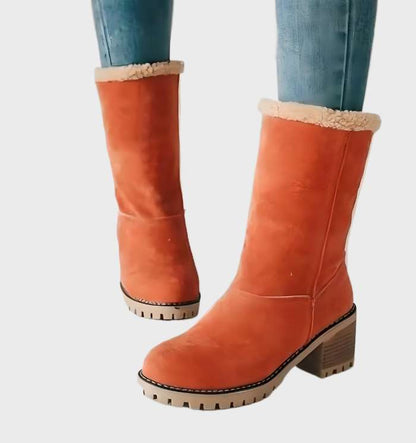 Anne - warme und wasserdichte Damen-Winterstiefel aus Wolle mit Absätzen